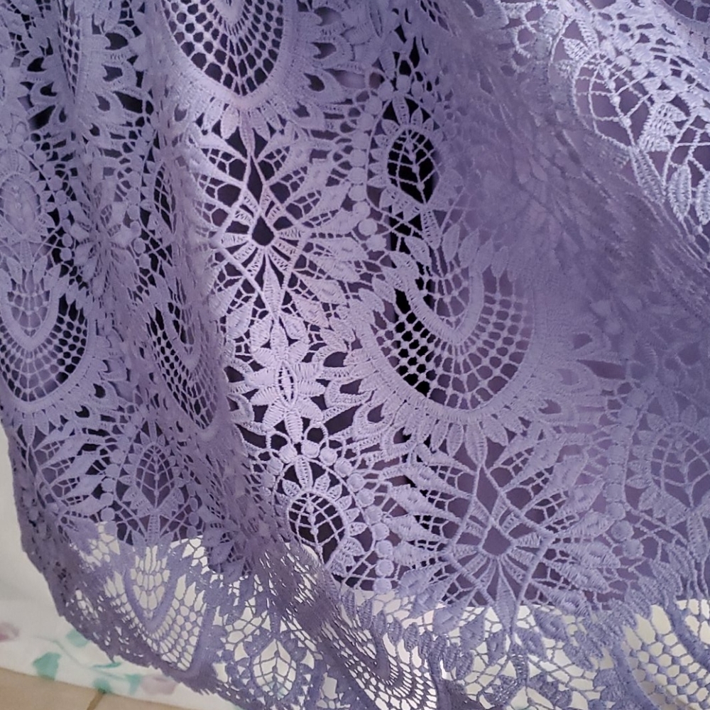 Gianni Bini Lavender Lace Midi Dress - Picture 4 of 9